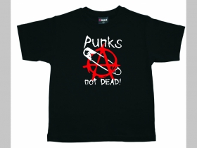 Punks not Dead - Anarchy čierne detské tričko 100%bavlna Fruit of The Loom